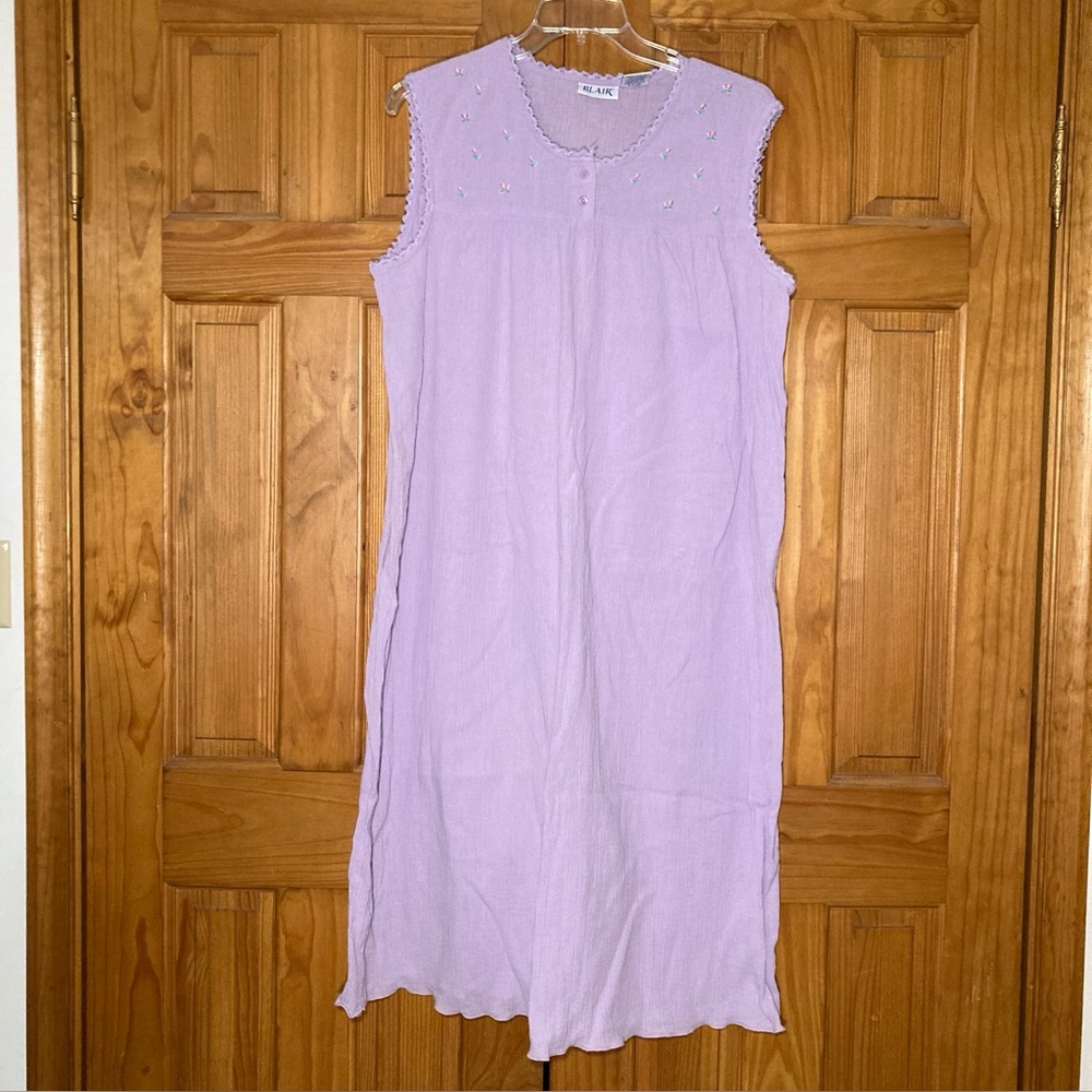NWOT Blair Vintage 90s Crinkle Nightgown Nightie Purple Size XL Extra Large